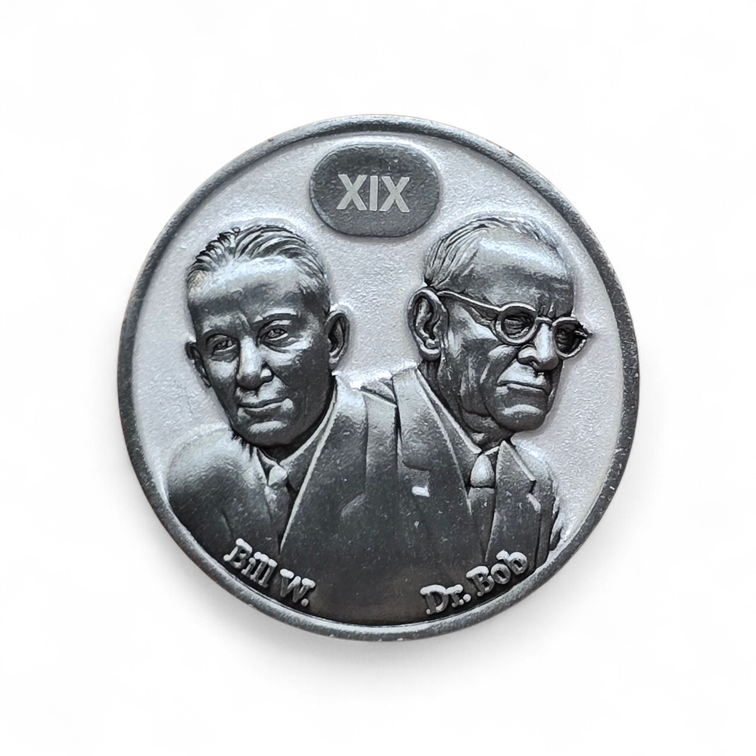 Bill W and Dr Bob 1 to 45 years aa chip: sobriety medallions coins tokens
