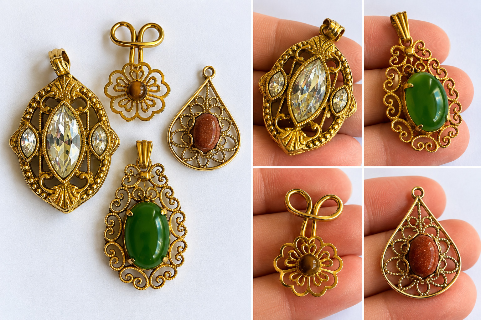 Vintage Estate Jewelry Pendant / Charm Lot – 4 Pieces