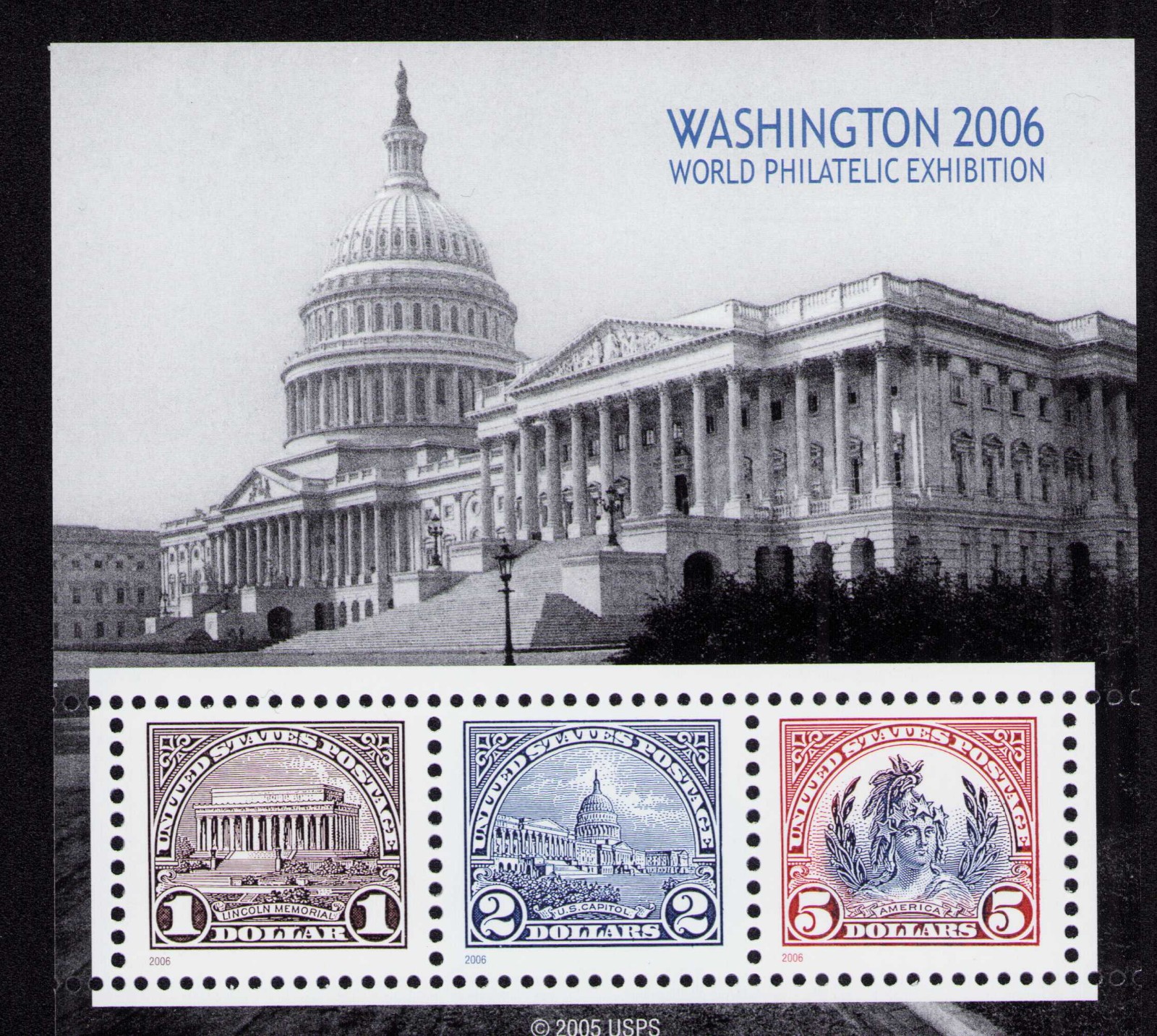 US 2006 WASHINGTON EXHIBITION 4075 Sheet 3 High Values NH like 571-573 US 2006 WASHINGTON EXHIBITION 4075 Sheet 3 High Values NH like 571-573