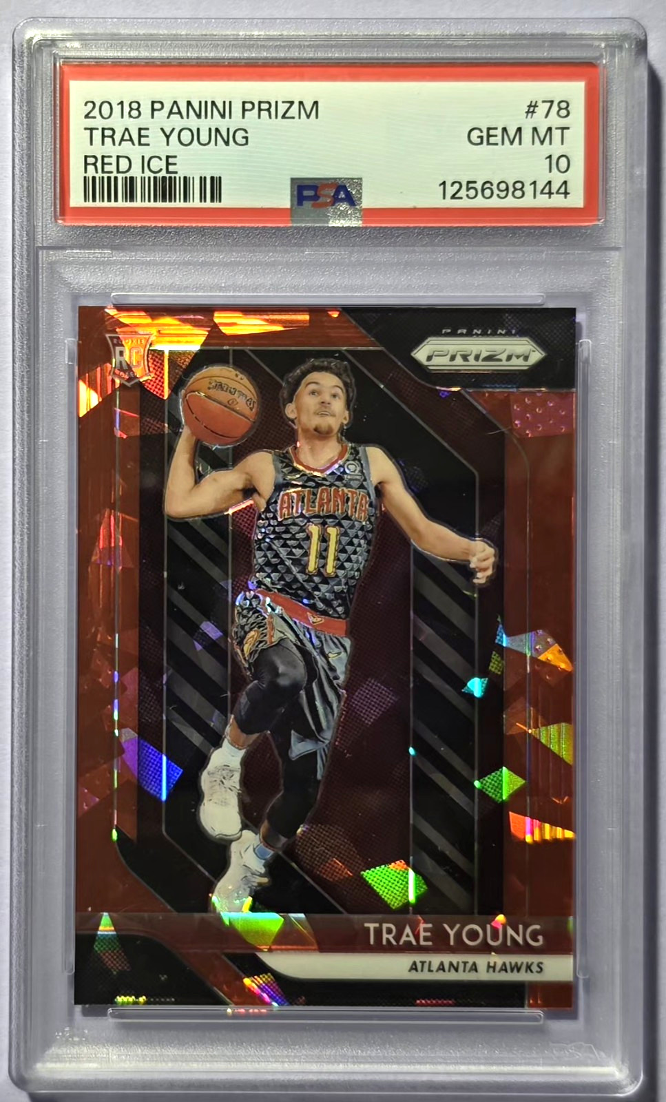 2018-19 Panini Prizm Trae Young RC #78 Red Ice Prizm Atlanta Hawks PSA 10