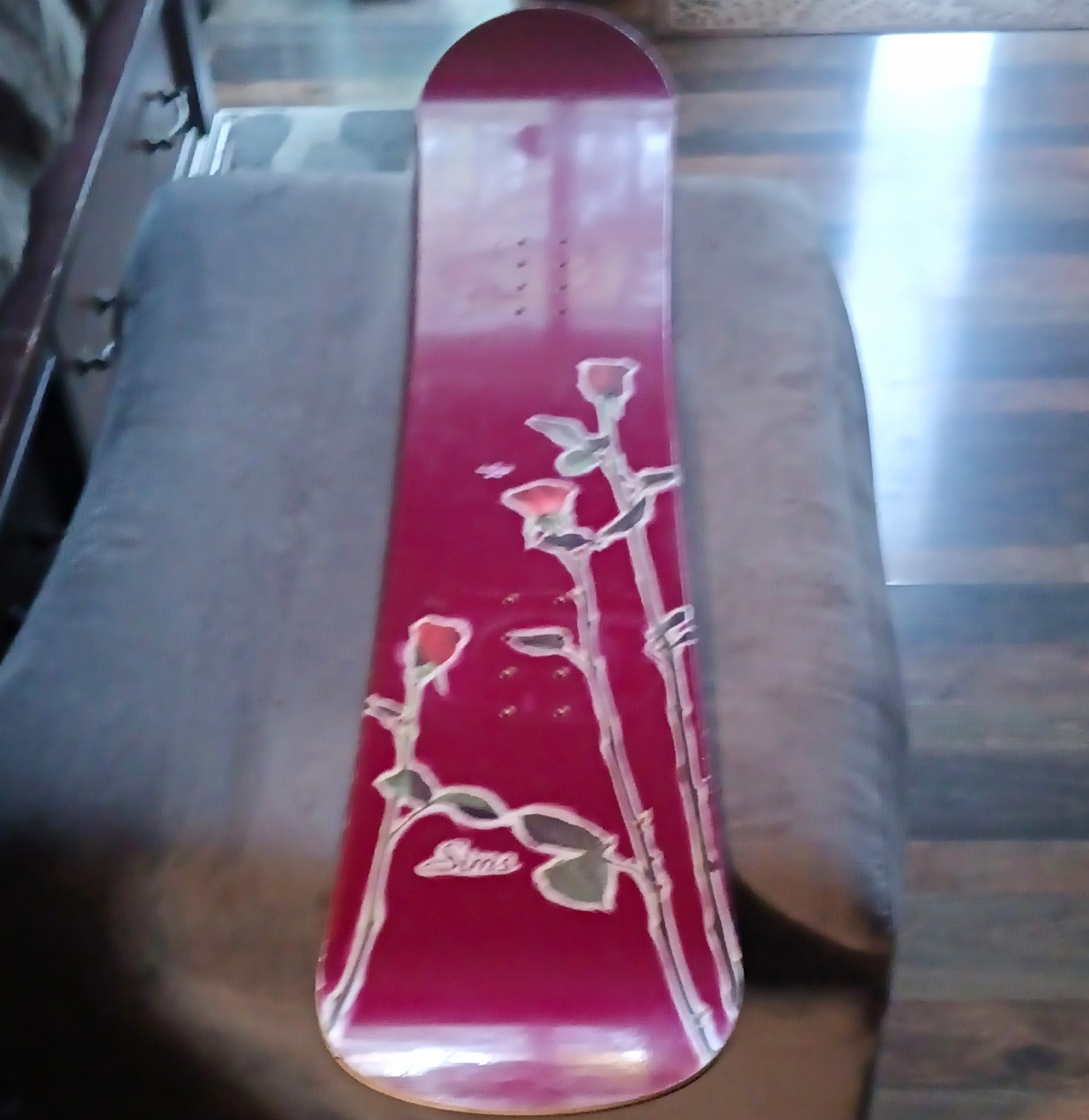 Vintage 1996 SIMS Tina Basich 143 Snowboard - Rose Floral Graphic - Rare\