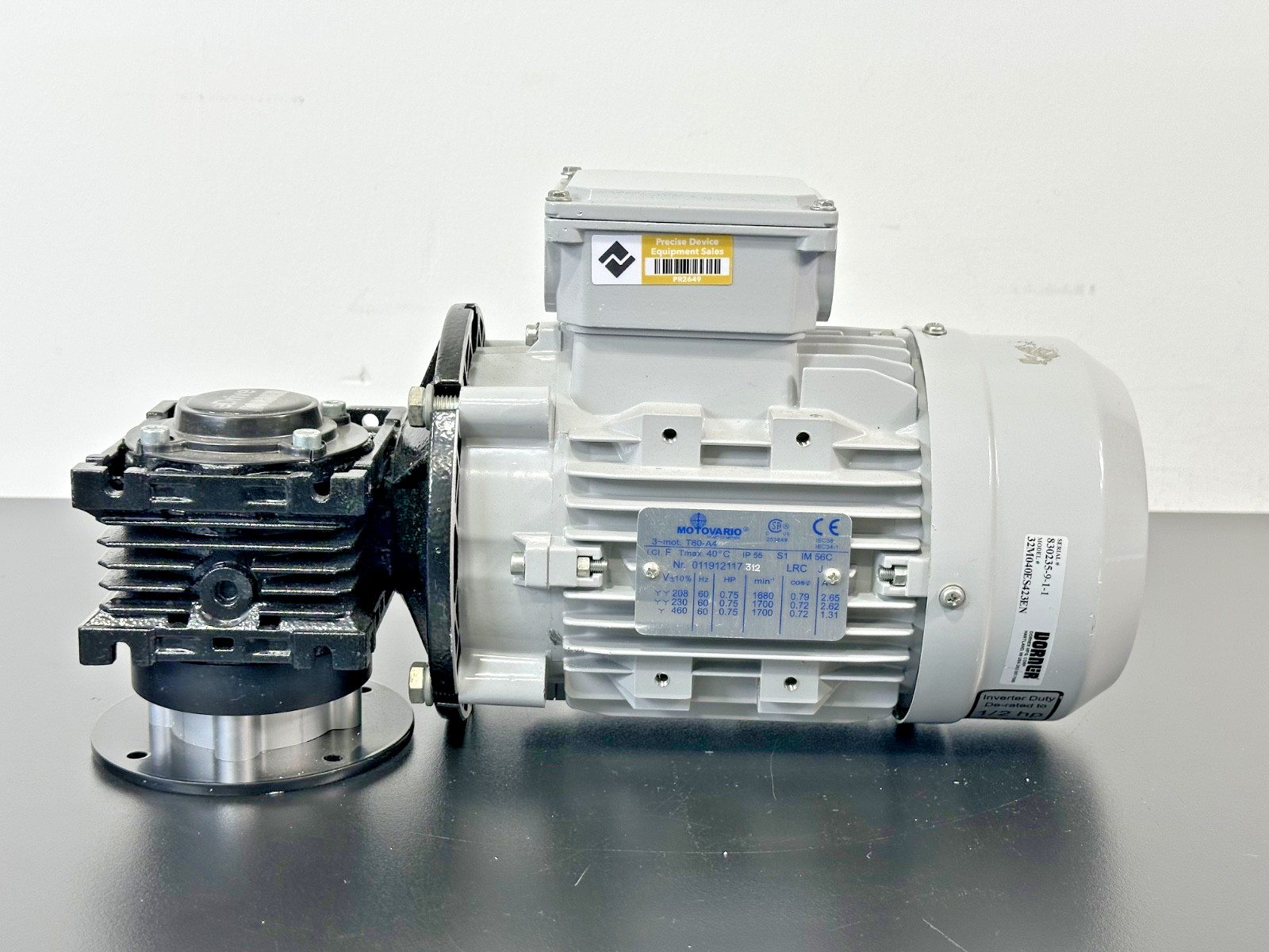 Motovario NMRV040 40:1 Worm Gearmotor 0.75 HP 3PH 56C Used Untested