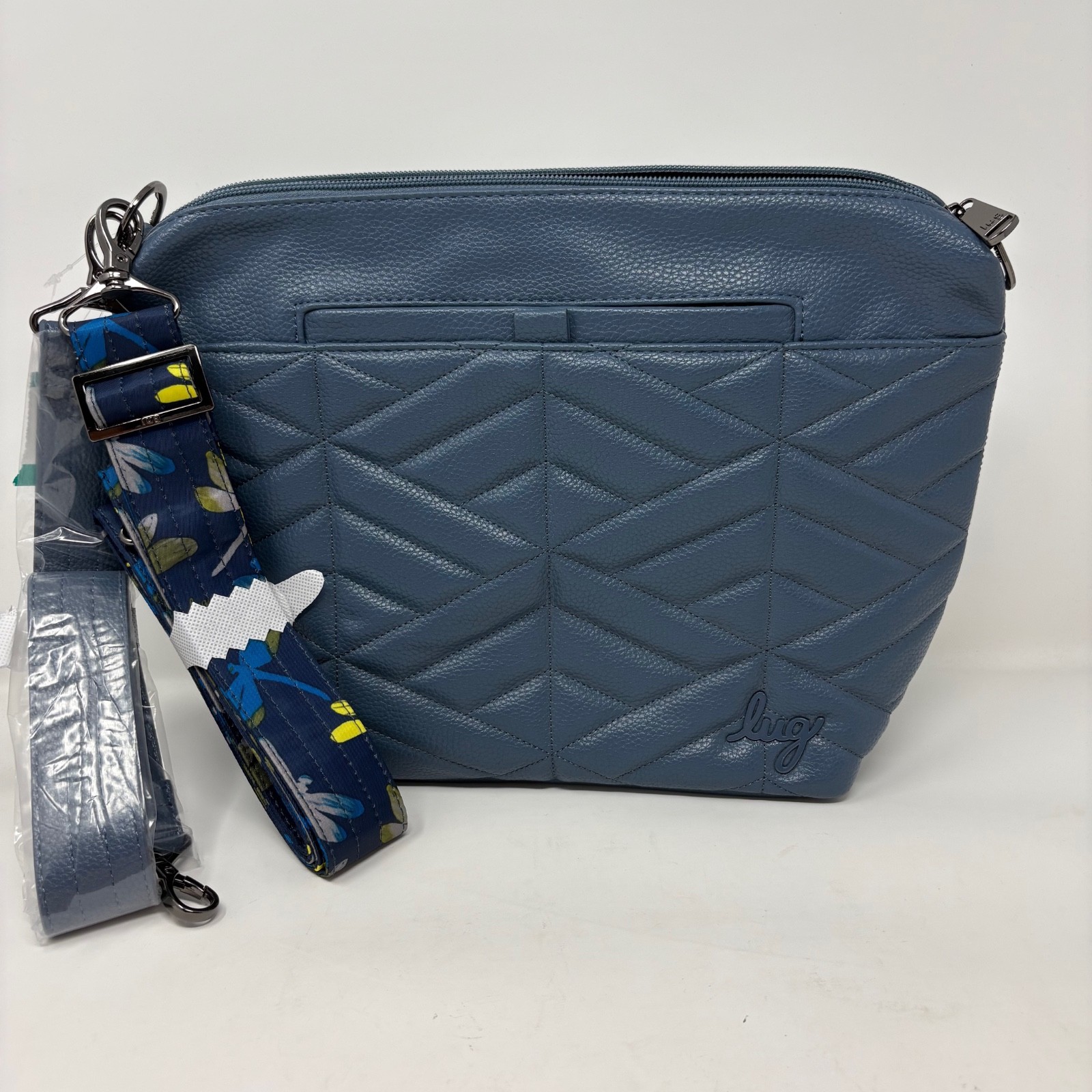 Lug Flare Bag Purse Blue XL New NWT Removable Straps Quilted Lug Flare Bag Purse Blue XL New NWT Removable Straps Quilted