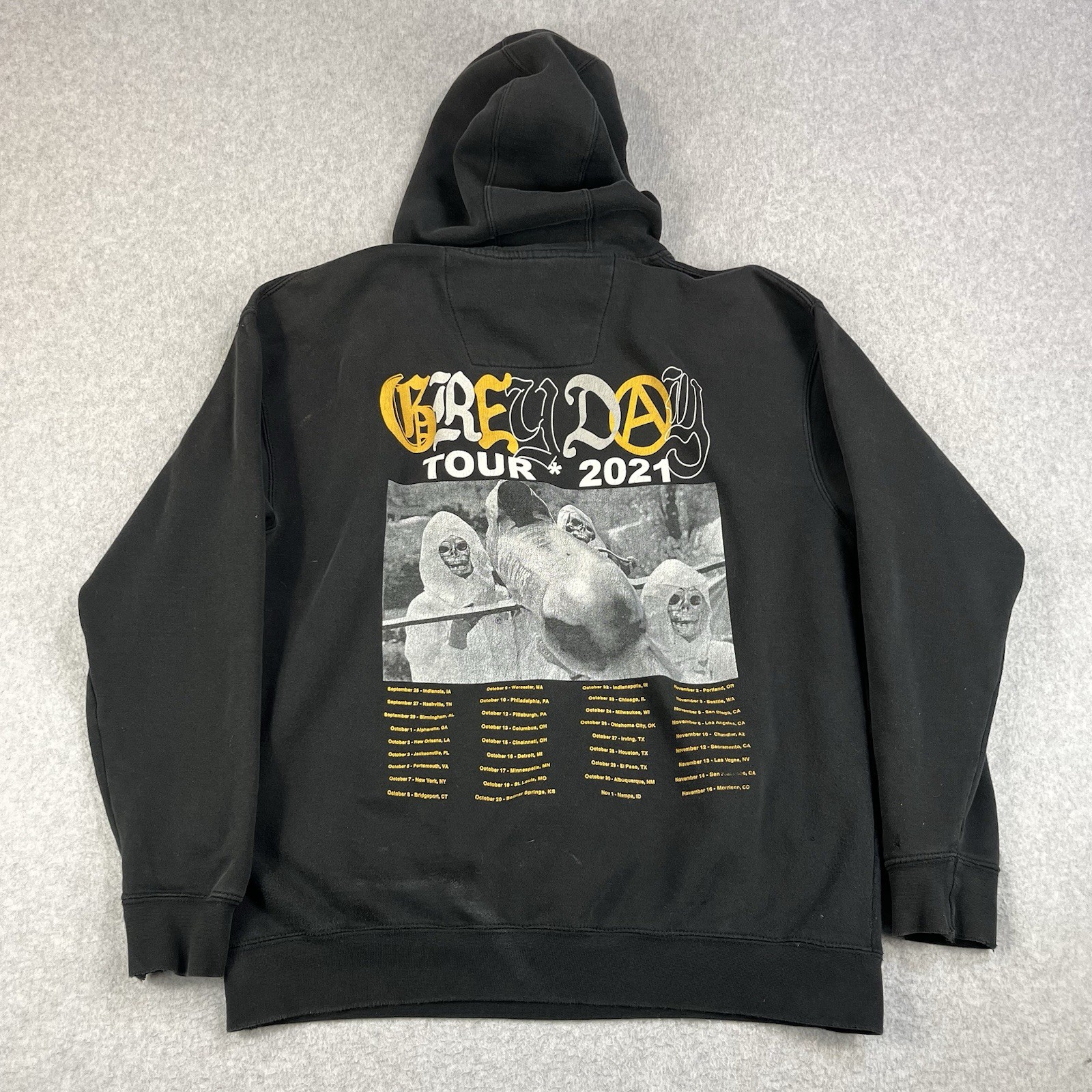 G59 Suicide Boys Hoodie Mens L Black Grey Day Tour 2021 Sweatshirt *Distressed*