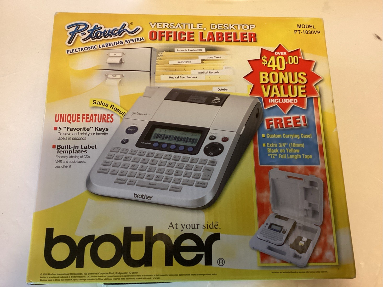 NIB Brother P-Touch Versatile Desktop Office Labeler PT-1830VP & Carry Case NIB Brother P-Touch Versatile Desktop Office Labeler PT-1830VP & Carry Case