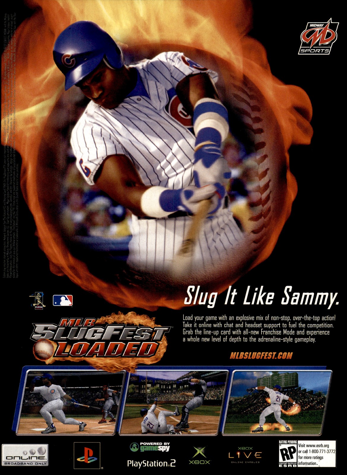 Midway MLB SlugFest PlayStation 2 Xbox 2005 magazine ad Midway MLB SlugFest PlayStation 2 Xbox 2005 magazine ad
