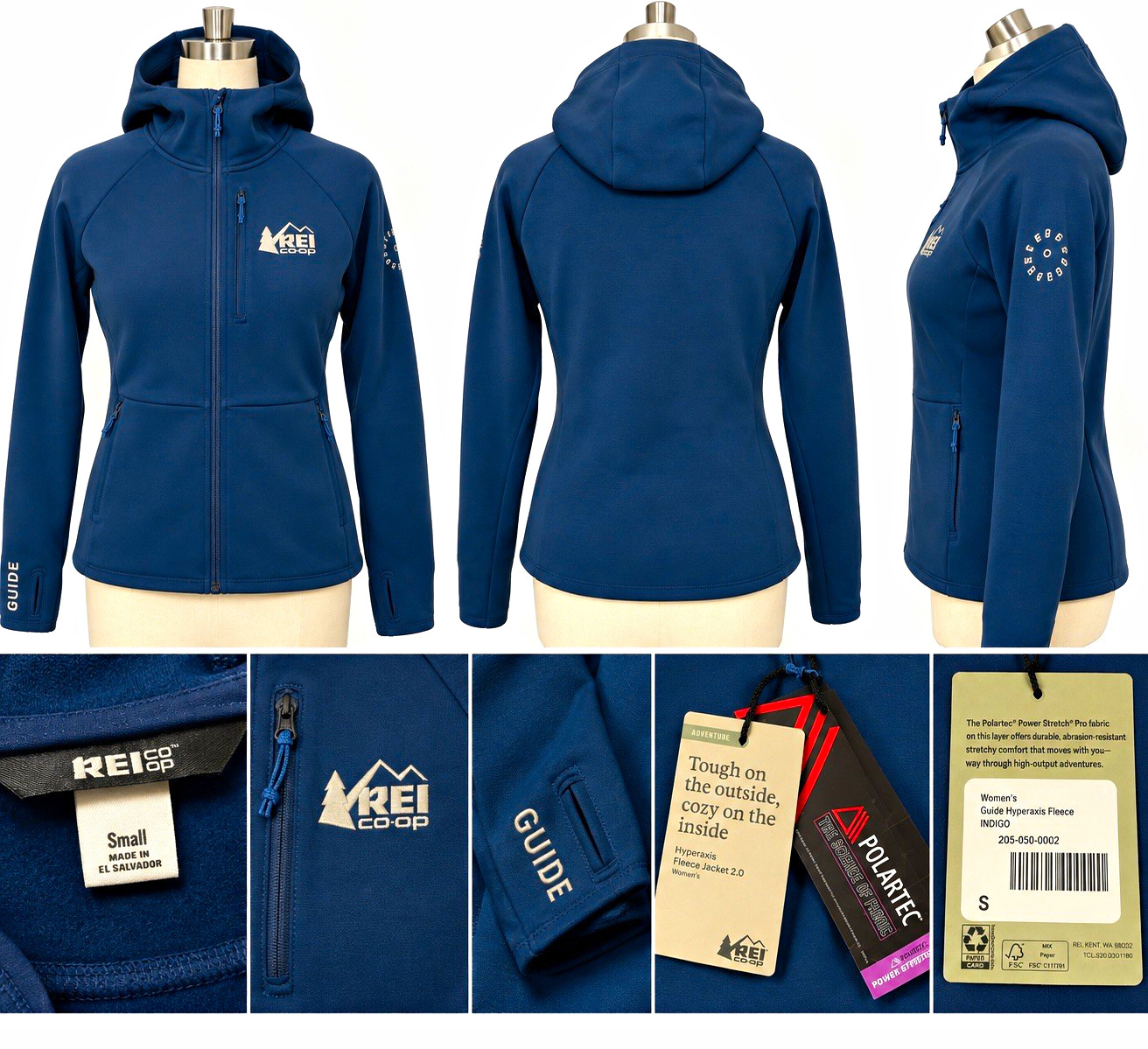 REI Co-op Hyperaxis Fleece Hoodie Women’s S Blue Full Zip Hooded Pockets Raglan REI Co-op Hyperaxis Fleece Hoodie Women’s S Blue Full Zip Hooded Pockets Raglan