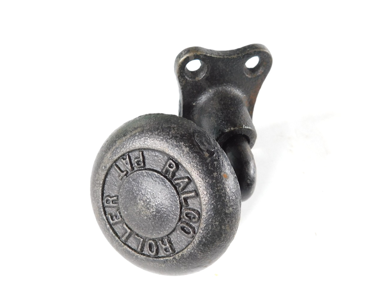 [1]  ANTIQUE / VINTAGE PATENT CAST IRON RALCO ROLLER WHEEL COLLECTIBLE