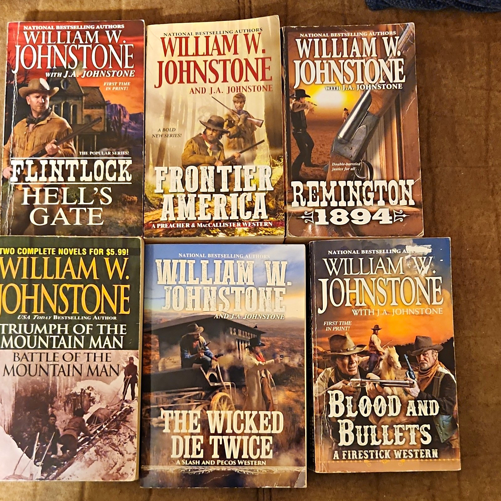 William W. Johnstone/J.A. Johnstone Lot of 6 Western Paperback Novels