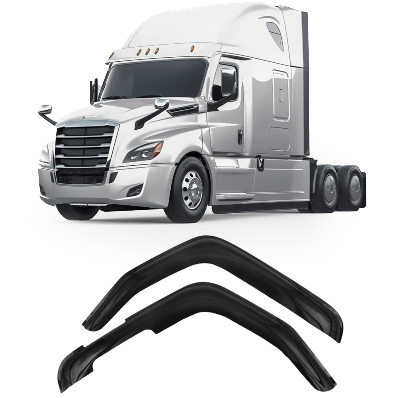 Tape-on Window Visors Rain Guards Fit Freightliner Cascadia 2008-2027 Deflectors
