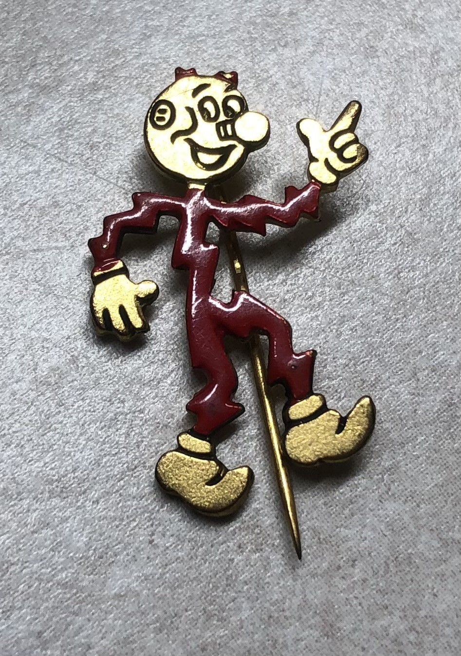 1 Vintage The Mighty Atom REDDY KILOWATT Stick Pin 1” New 1 Vintage The Mighty Atom REDDY KILOWATT Stick Pin 1” New