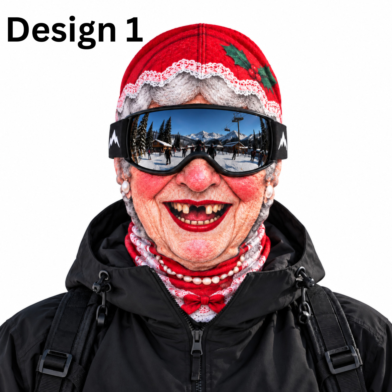 Funny 3D Grumpy Old Man Ski Mask Balaclava for Snowboarding Winter Accessories