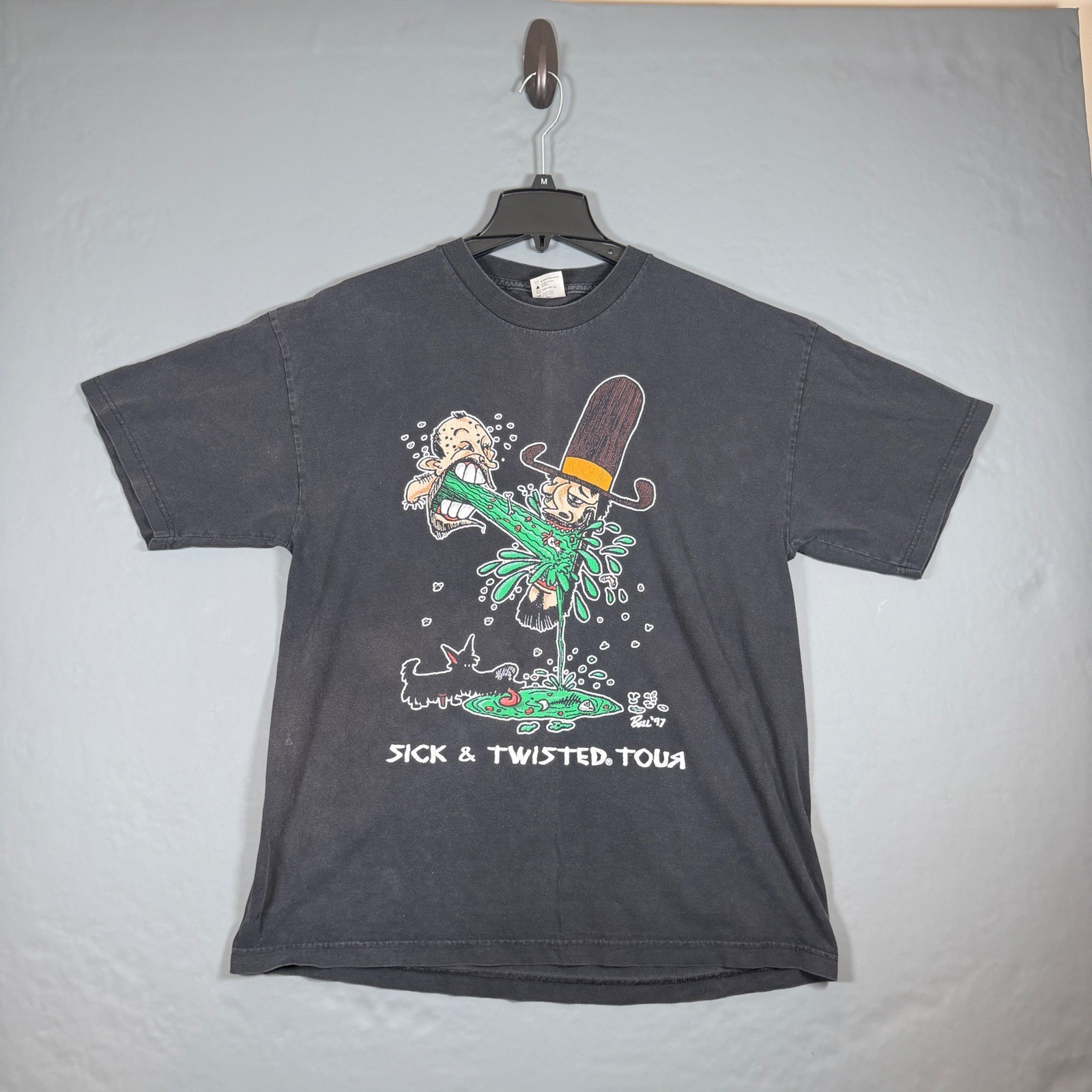 Vintage 90s Korn Nu Metal Sick And Twisted Tour Band T-Shirt Staind Size XL