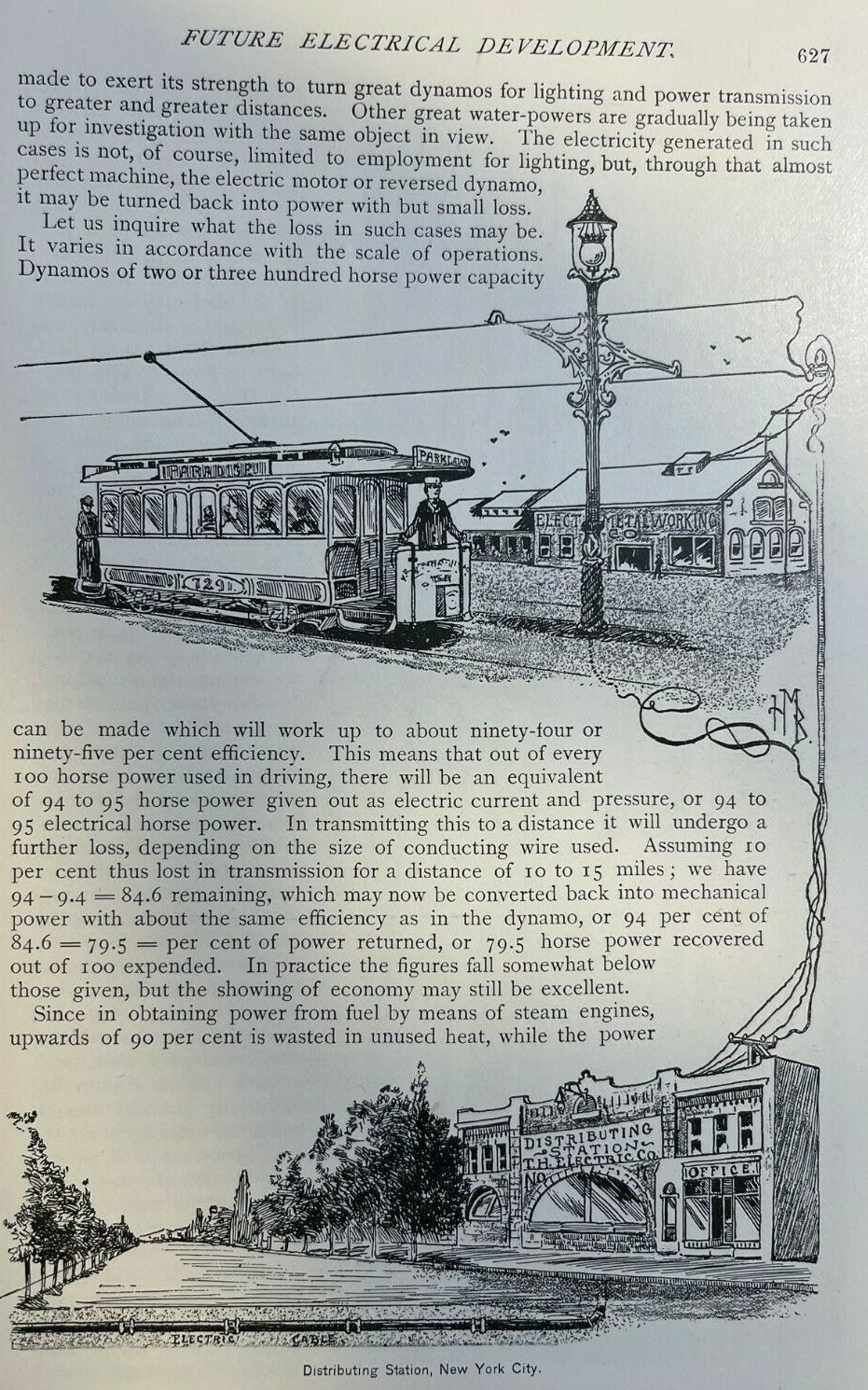 1892 Future of Electricity Niagara Falls Power Station Mass Transit Lighting