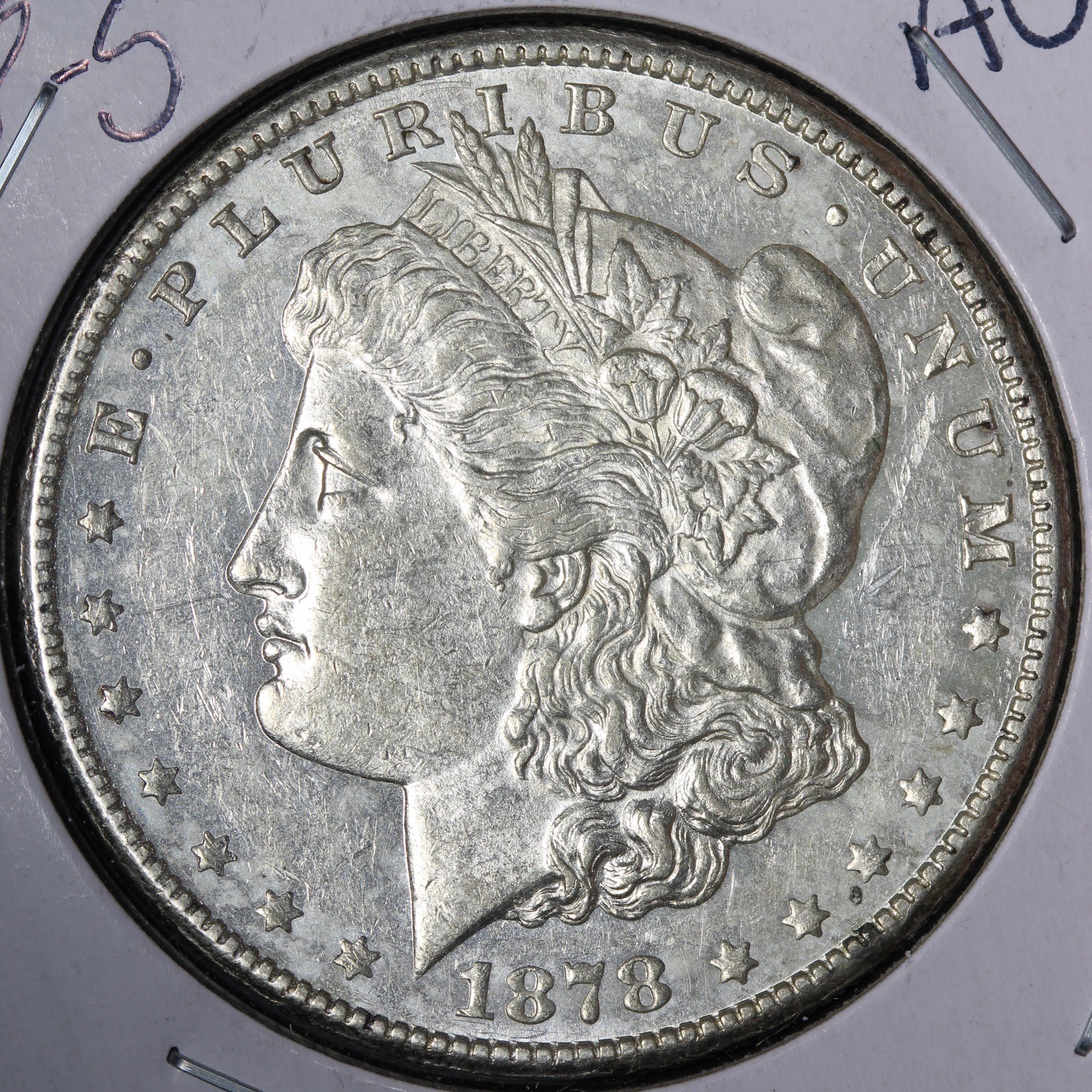 1878-S Morgan Silver Dollar P.L. AU E385 ADFW