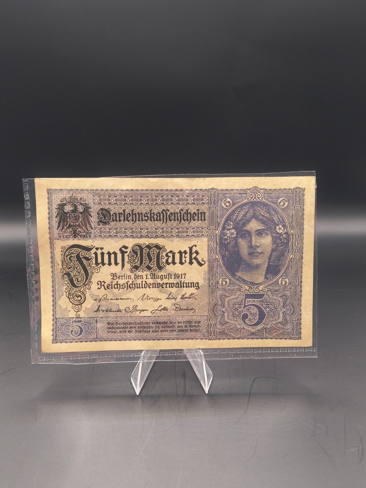1917 - Germany 5 Mark - Darlehnekassenschein State Loan Bank Note V F 1917 - Germany 5 Mark - Darlehnekassenschein State Loan Bank Note V F