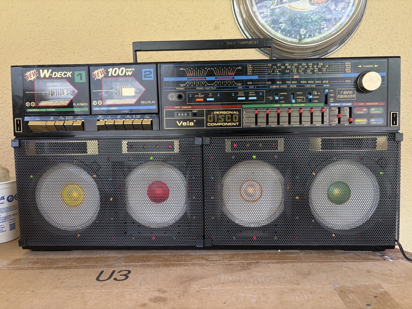 Vintage Boombox Vela DK990r DK-990r Radio Cassette Discolite No Conion Lasonic