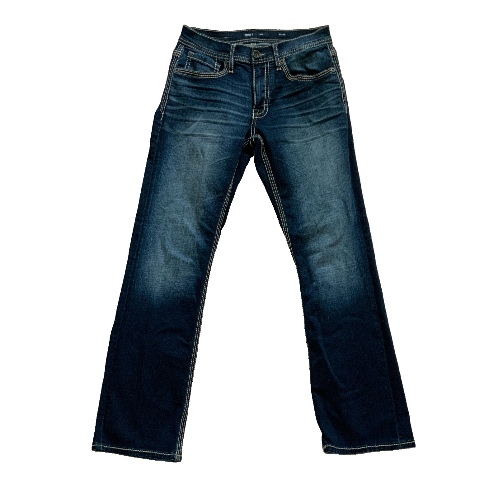 BKE Men’s Jake Straight Leg Jeans, Blue Denim 30x30 Stretch