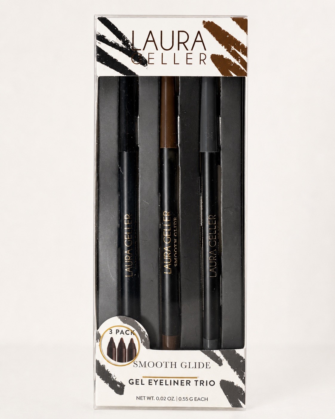 Laura Geller Smooth Glide Gel Eyeliner TRIO Nightcap-Brownnose-Smokeshow - NIB