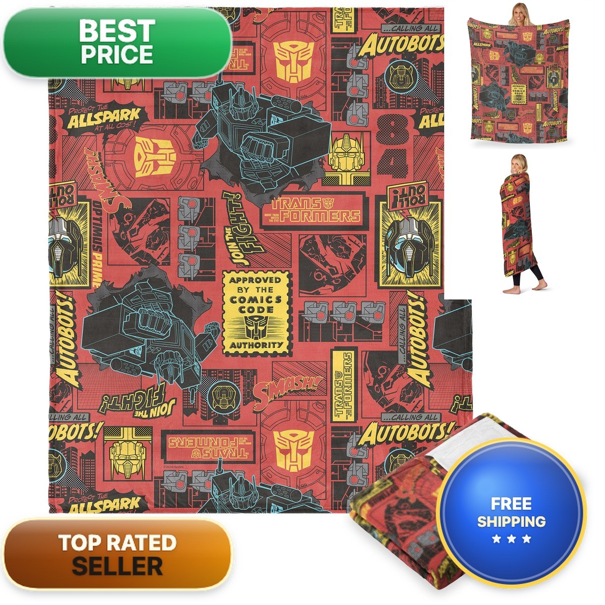 Northwest Hasbro Transformers, Calling All Autobots, Silk Touch Throw Blanket Northwest Hasbro Transformers, Calling All Autobots, Silk Touch Throw Blanket