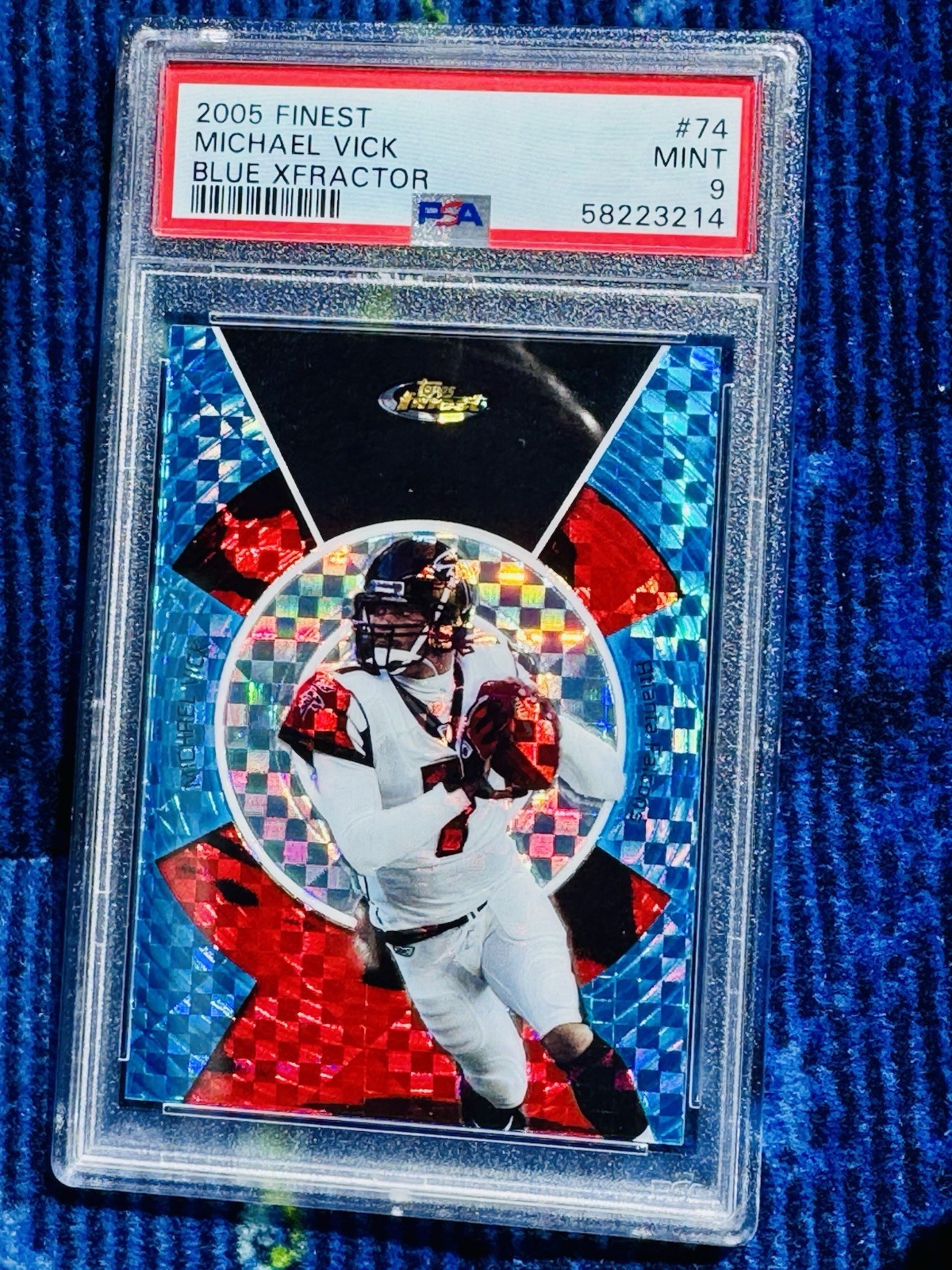 2005 Finest Blue Xfractor Michael Vick /150 PSA 9 POP 5 & 0 Higher