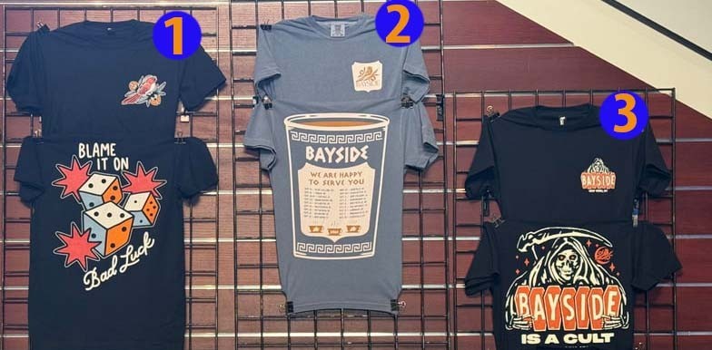 Bayside is a cult merch tonight’s show 2026 Two Sided T-Shirt Reprint