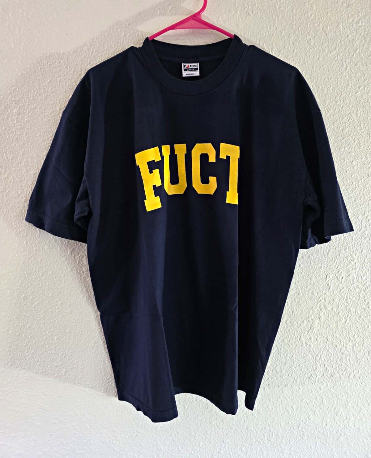 FUCT OG Logo Graphic T-Shirt Navy/Yellow Large FUCT OG Logo Graphic T-Shirt Navy/Yellow Large