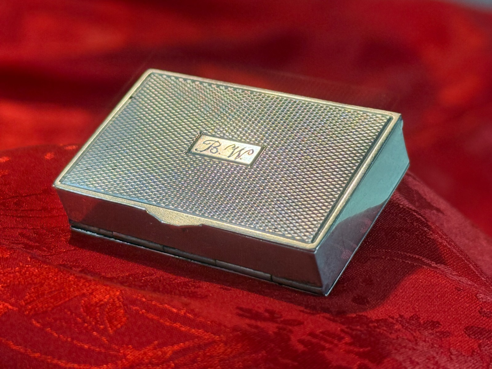 Antique SILVER 830S Double-Sided 4 COMPARTMENT STAMP BOX Finland/Norway/Denmark