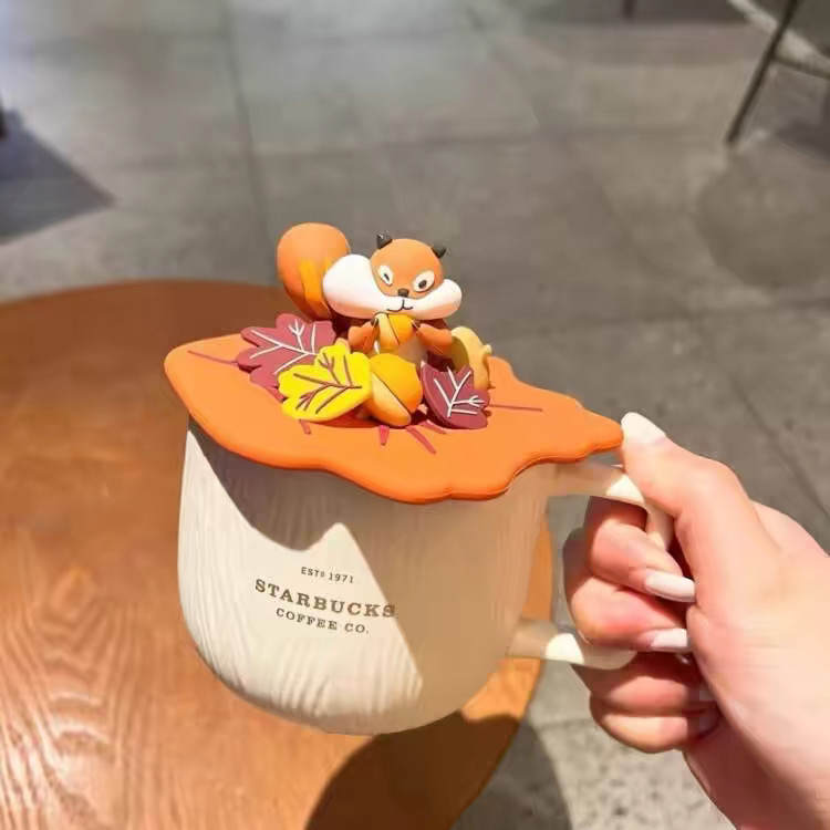 Starbucks Autumn Forest Animal Ceramic Mug, Squirrel Rabbit Fox, Collectible Cup Starbucks Autumn Forest Animal Ceramic Mug, Squirrel Rabbit Fox, Collectible Cup