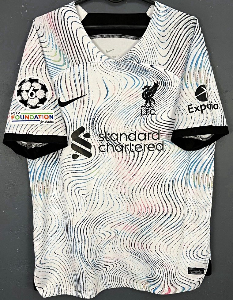 Mohamed Salah 2022-2023 Home white “Psychedelic/Swirl” LiverPool Men\'s XL