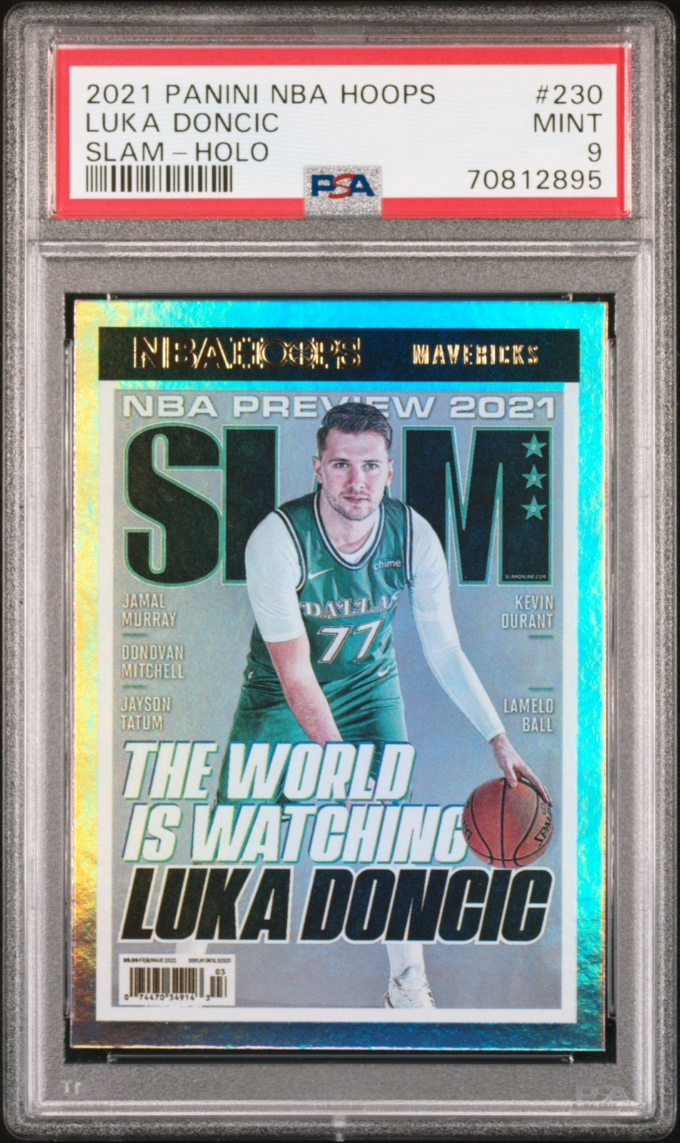 2021-22 Panini NBA Hoops Slam Slam-Holo Luka Doncic PSA 9 #230