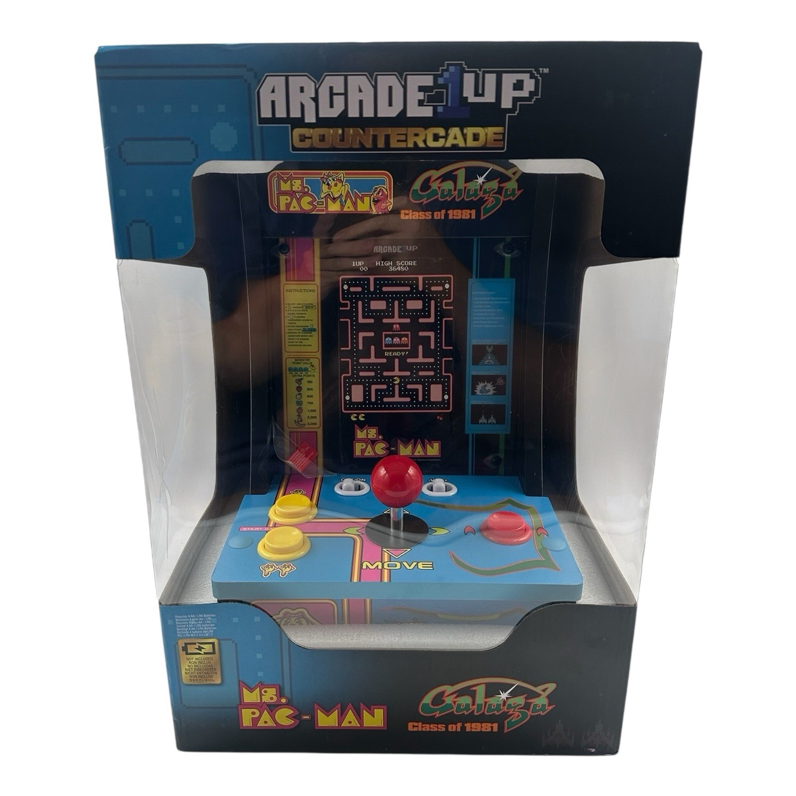 Arcade1Up Class of \'81 Ms. Pacman/Galaga Countercade - 3 Games in 1 Arcade1Up Class of \'81 Ms. Pacman/Galaga Countercade - 3 Games in 1