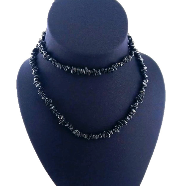Vintage 1980s Hand-Knotted Natural Polished Hematite Opera Length Necklace Vintage 1980s Hand-Knotted Natural Polished Hematite Opera Length Necklace