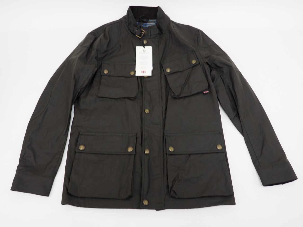 New Belstaff Men\'s Waxed Grenadier Fieldmaster Jacket Size US 38 Olive