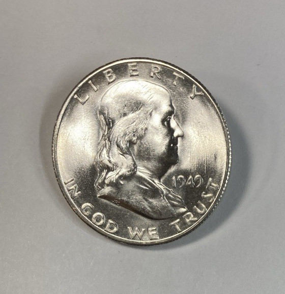 1949-S Franklin Half Dollar Flashy Bright BU++ Key Date