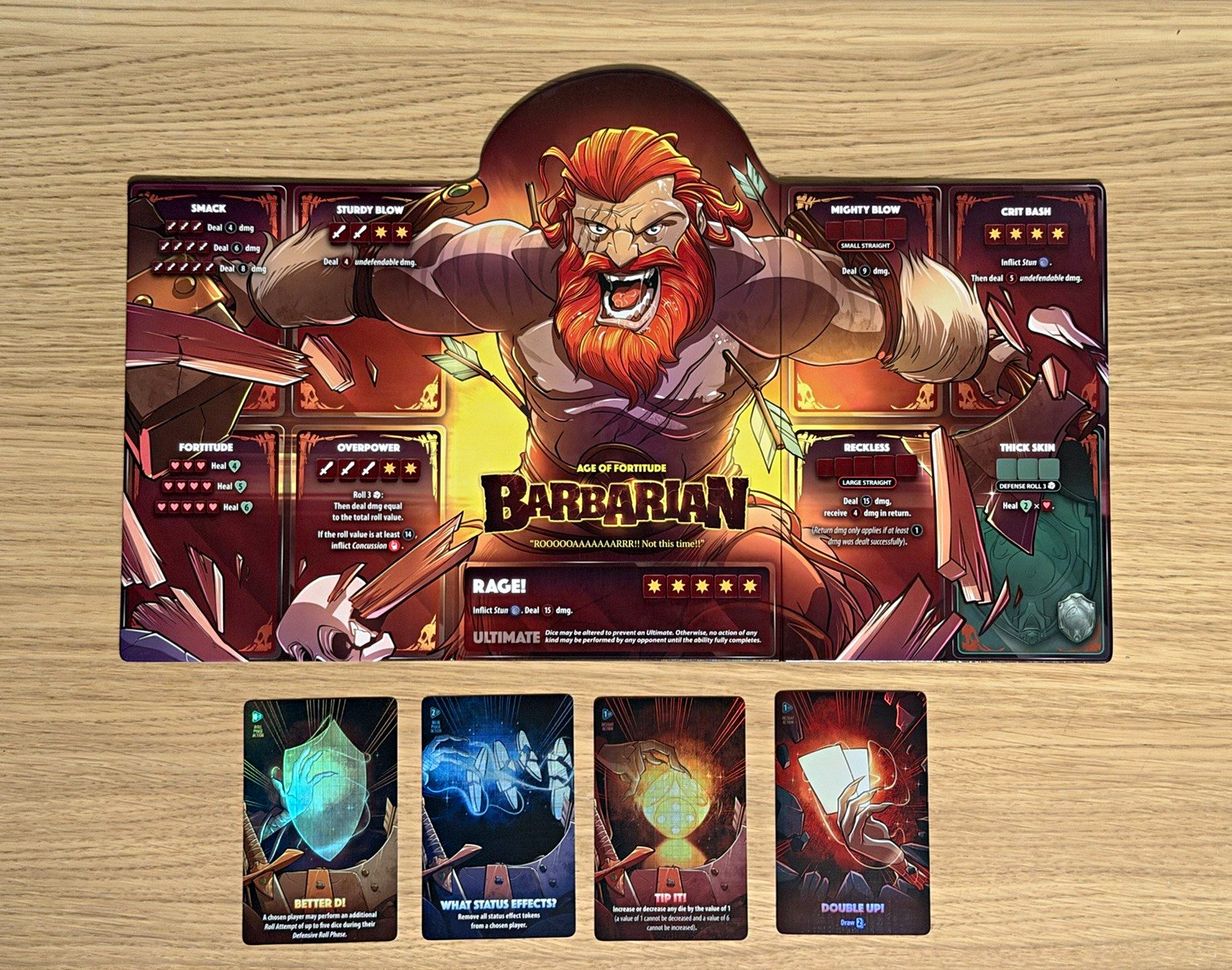 Age of Fortitude - Barbarian Alt. Art Set - 1 Board + 4 Cards (New) Dice Throne Age of Fortitude - Barbarian Alt. Art Set - 1 Board + 4 Cards (New) Dice Throne