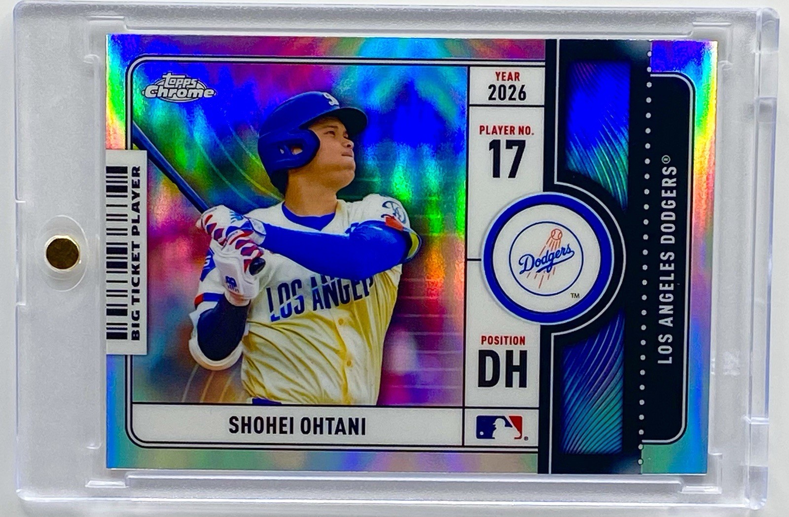 Shohei Ohtani RARE SILVER TICKET REFRACTOR INVESTMENT CARD TOPPS DODGERS MINT