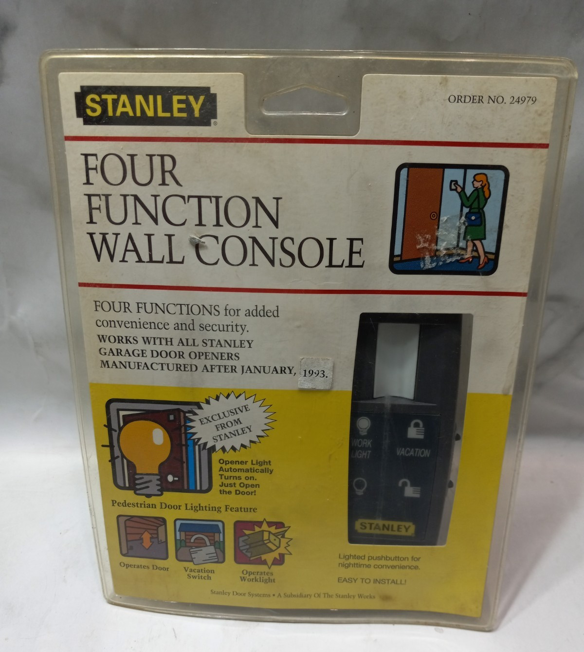 Stanley Four Function Wall Console Garage Door Opener Vintage 1993 NOS Genuine Stanley Four Function Wall Console Garage Door Opener Vintage 1993 NOS Genuine