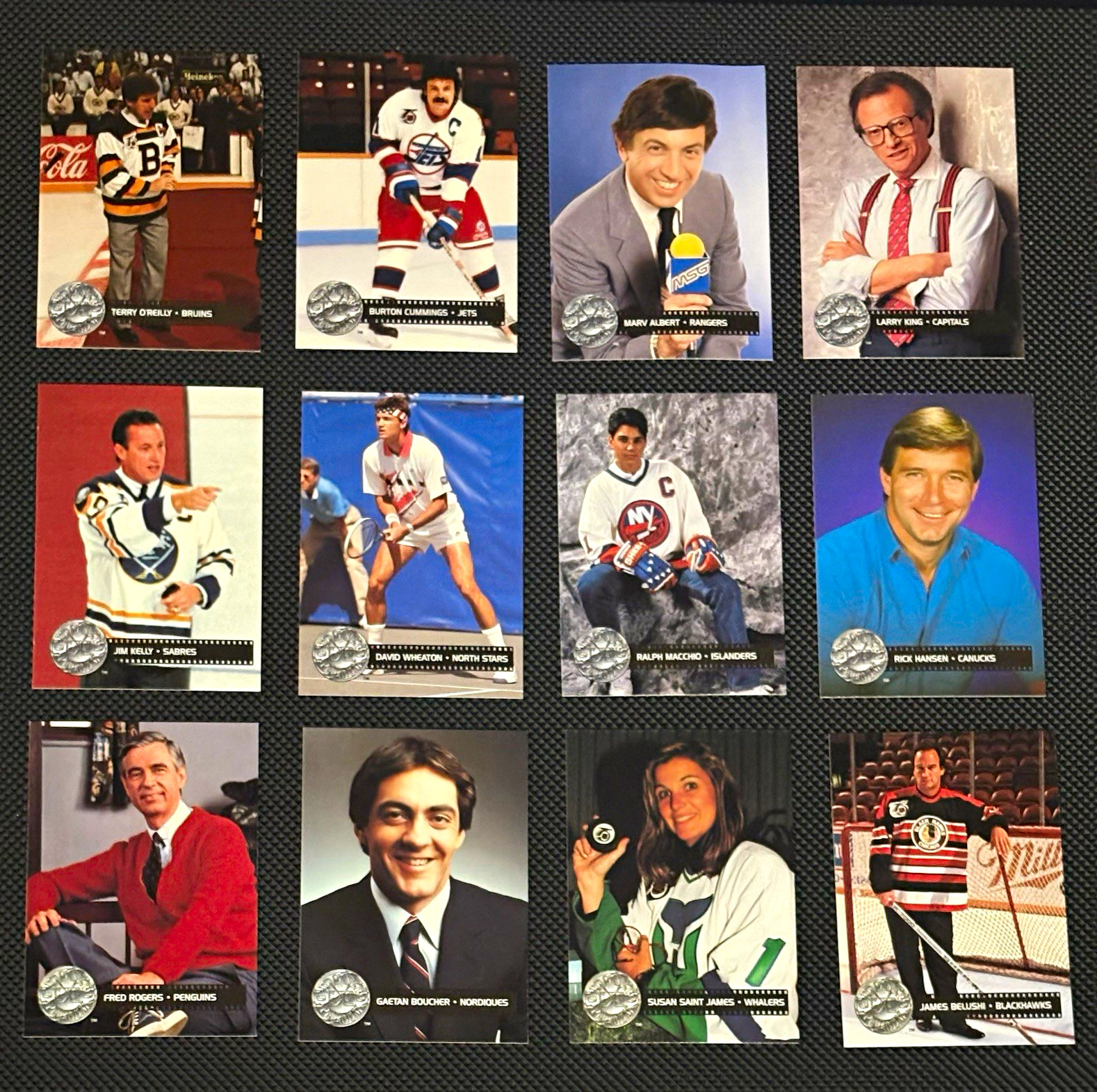 1991-92 Pro Set Platinum Celebrity Captain Complete 12-Card Set Rogers, Macchio