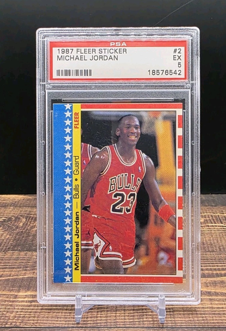 1987 Fleer Michael Jordan Sticker PSA 5 #2 Bulls