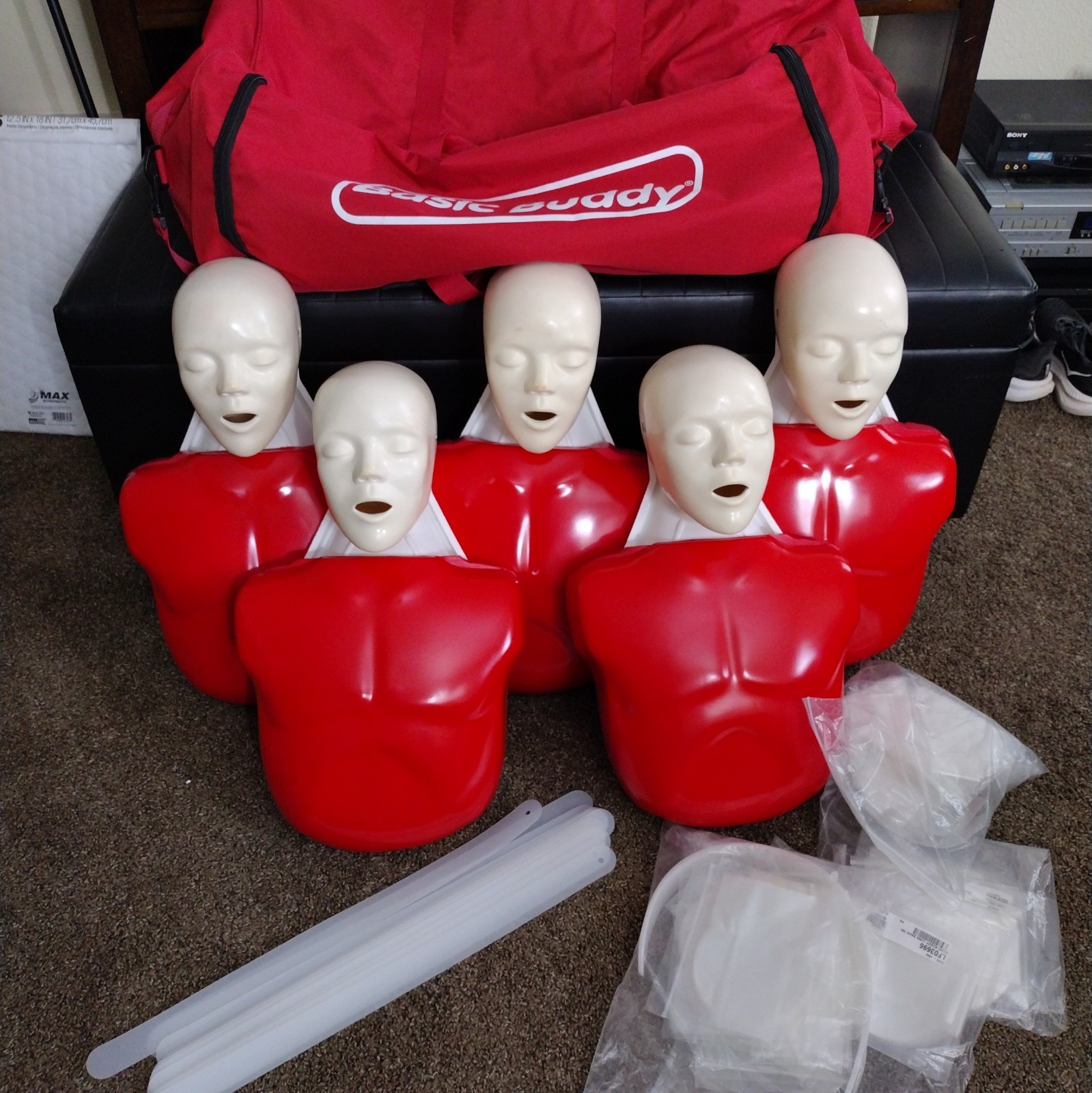 Basic Buddy CPR Manikin Convenience Lot of 5 Adults Bag Lung Packs Carrier Basic Buddy CPR Manikin Convenience Lot of 5 Adults Bag Lung Packs Carrier