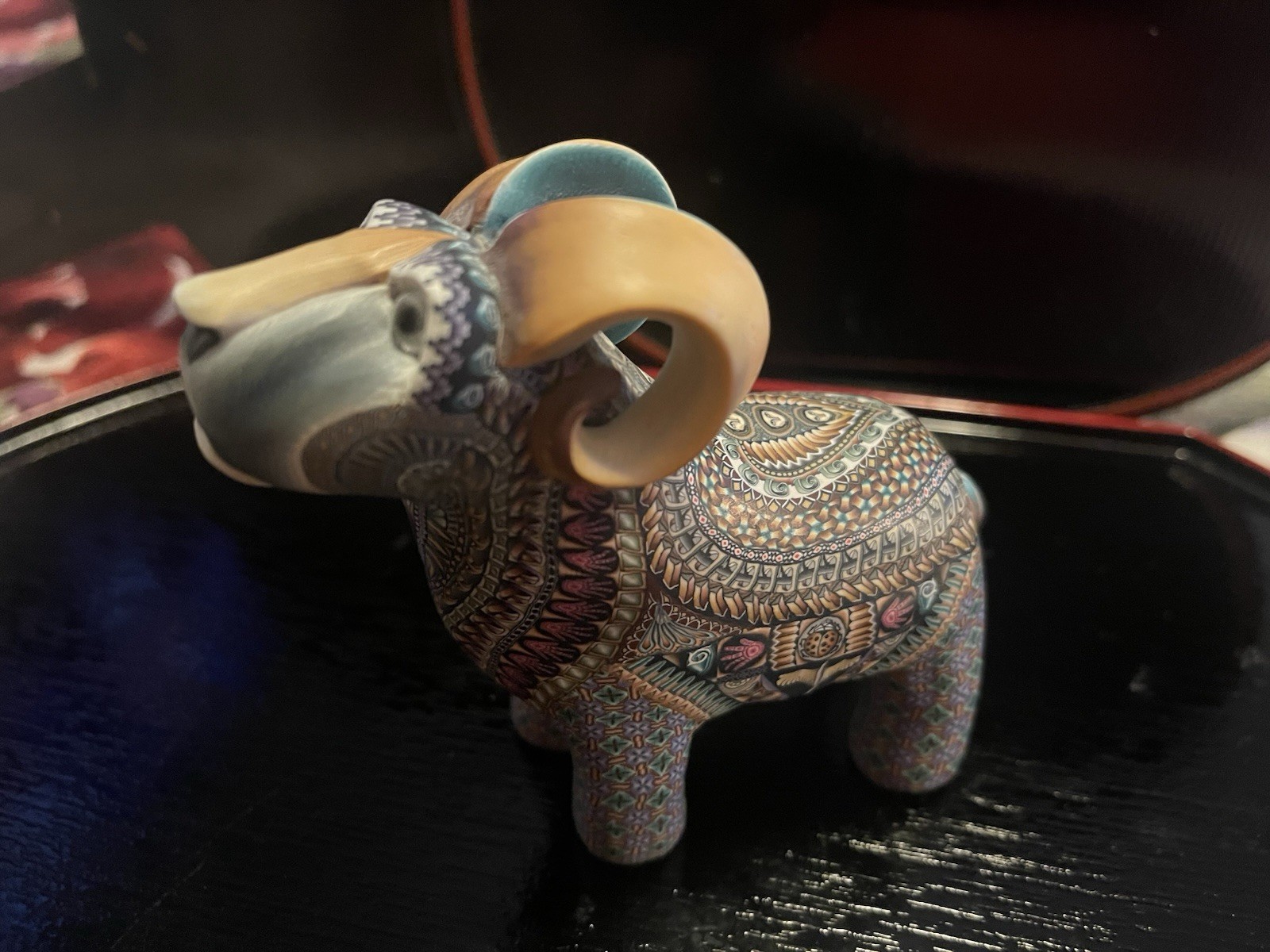 Vintage Jon Stuart Anderson Polymer Clay Ram Intricate Pattern Signed & Dated Vintage Jon Stuart Anderson Polymer Clay Ram Intricate Pattern Signed & Dated