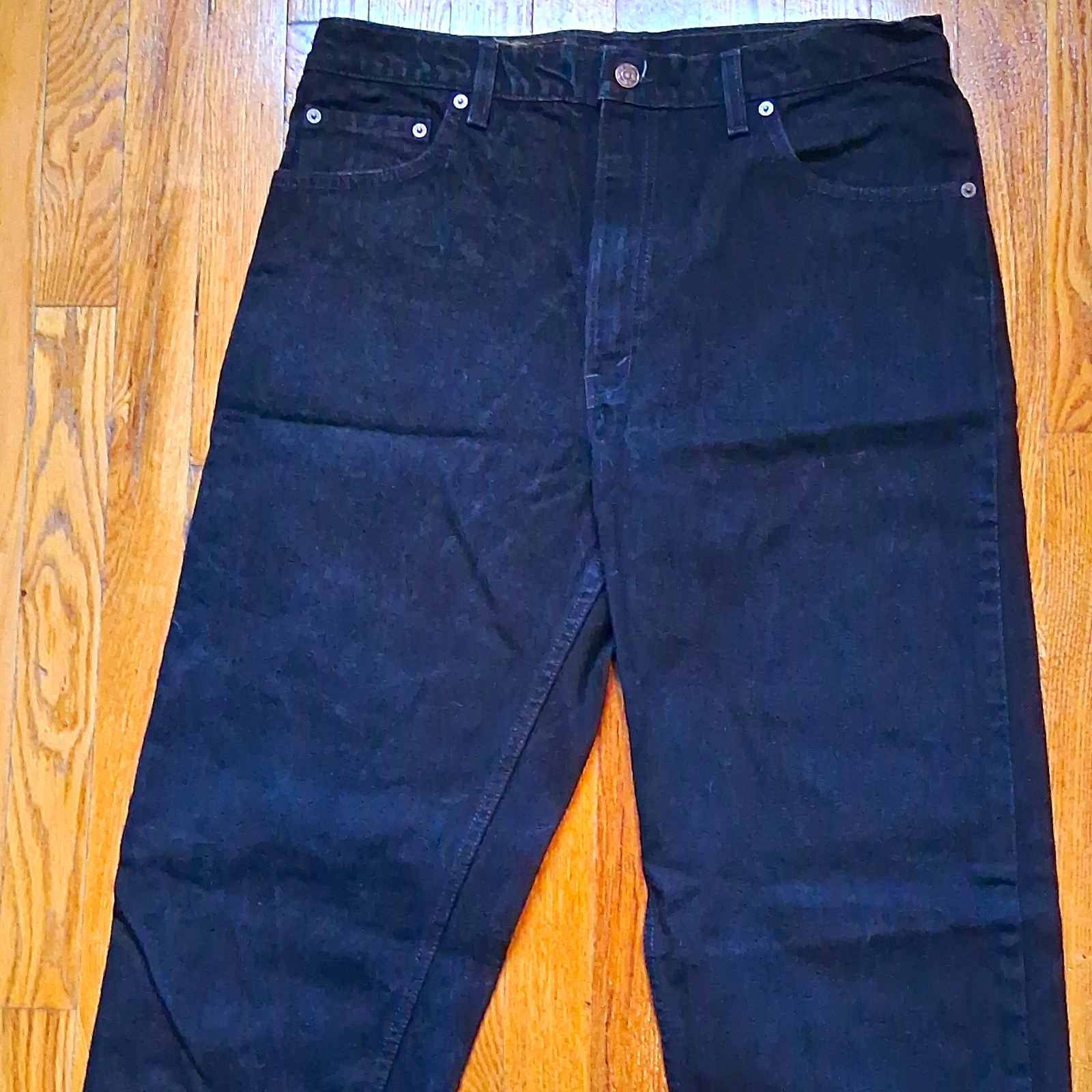 Levi\'s Men\'s Black Dark Wash Denim Jeans Relaxed Fit Tapered Leg 5-Pocket
