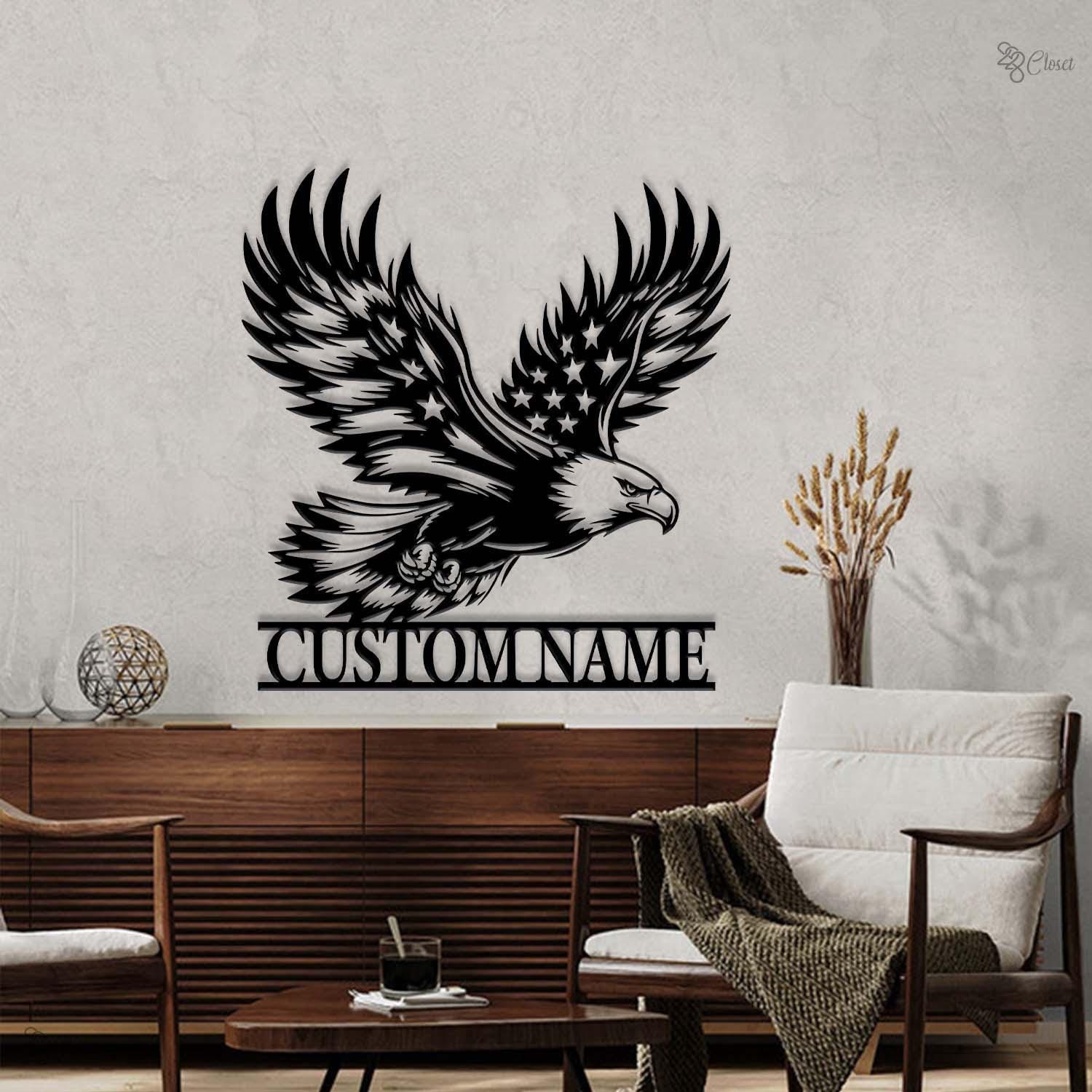 Custom Outdoor Eagle Metal Sign, American Eagle Metal Bird, Metal Eagle Wall