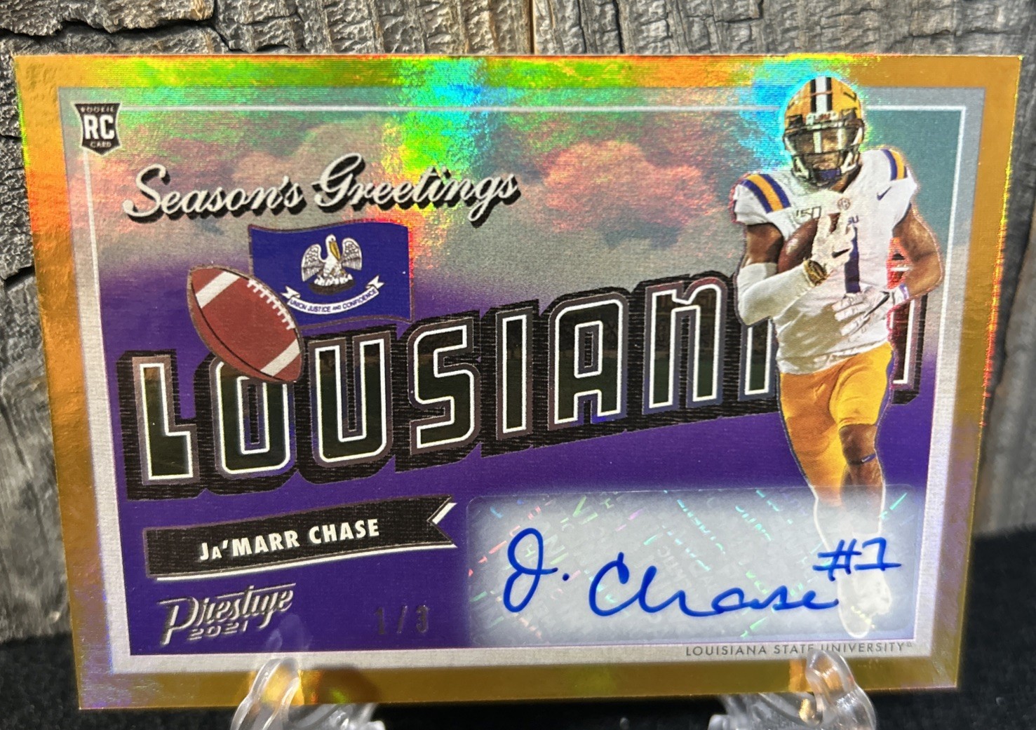 JaMarr Chase AUTO- Seasons Greetings SG-14 2021 Prestige RC 1/3 JaMarr Chase AUTO- Seasons Greetings SG-14 2021 Prestige RC 1/3