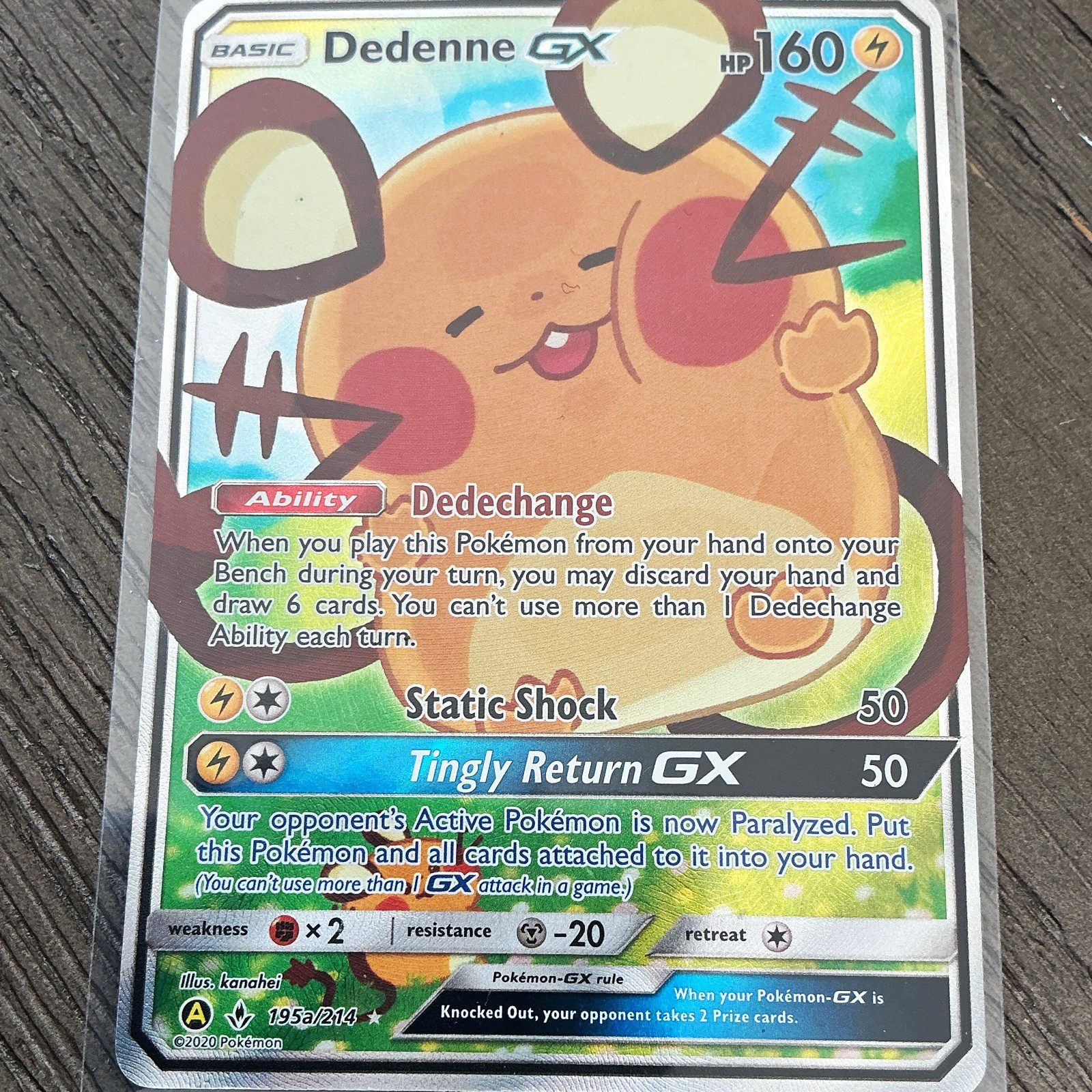 Pokémon TCG Dedenne GX 195a/214 Sword & Shield Full Art Holo English 2020 Pokémon TCG Dedenne GX 195a/214 Sword & Shield Full Art Holo English 2020