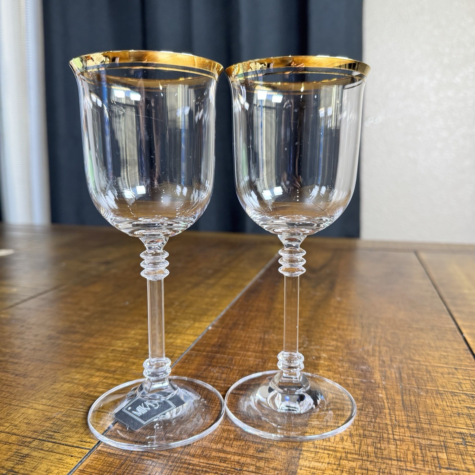 Vintage MCM MIKASA Gothic Gold Austria Lead Crystal Wine Stem Discontinued NWT Vintage MCM MIKASA Gothic Gold Austria Lead Crystal Wine Stem Discontinued NWT
