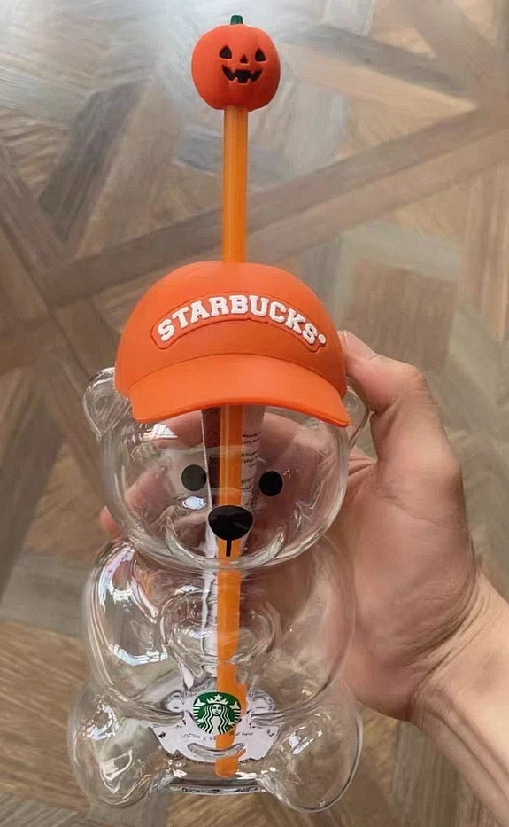2026 Star bucks Halloween Bearista Bear Cup Tumbler Pumpkin Topper Cap NEW BOXED