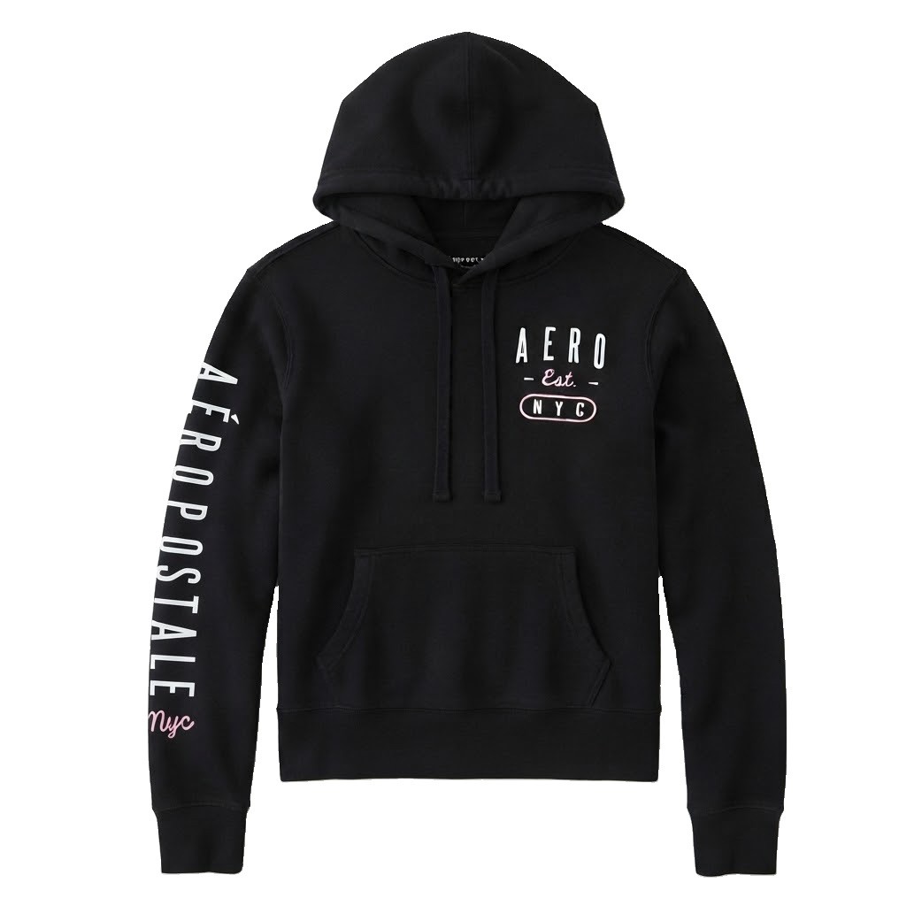Aeropostale Women’s Vintage M Black Sweatshirt Logo Pocketed Pullover Hoodie Aeropostale Women’s Vintage M Black Sweatshirt Logo Pocketed Pullover Hoodie