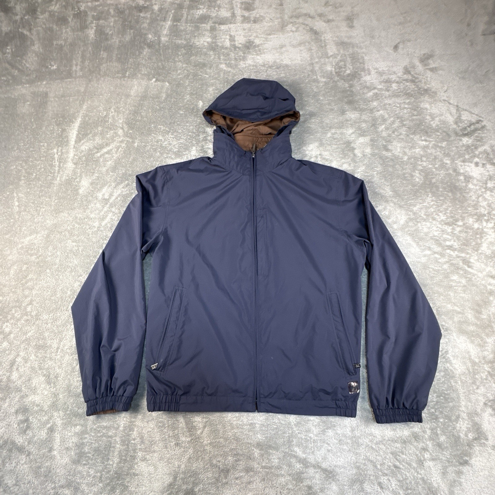 Zegna Sport Reversible Lightweight Windbreaker Jacket Mens Size M Full Zip